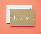 BRIDES® Sweetheart Thank You Cards, 5"W x 3 1/2"H, Kraft Brown, Pack Of 40