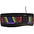 Ablenet LessonBoard Pro standard QWERTY keyboard color coded by finger layout without letters printed on the keys - Cable Connectivity - USB Interface - QWERTY Layout - Computer - Mac, Windows - Black 1 thumbnail image