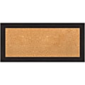 Amanti Art Rectangular Non-Magnetic Cork Bulletin Board, Natural, 34” x 16”, Furniture Espresso Narrow Plastic Frame 1 thumbnail image