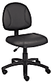 Boss Office Products Deluxe Faux Leather Mid-Back Posture Task Chair Without Arms, Black 1 thumbnail image