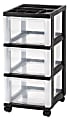 Office Depot® Brand Plastic 3-Drawer Storage Cart, 26 1/5" x 12 1/10" x 14 3/10", Black 1 thumbnail image