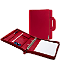 i.e.™ 3-Ring Padfolio With Retractable Handle, 13" x 11", Red