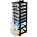 Office Depot® Brand Plastic 8-Drawer Storage Tower Cart, 41 4/5" x 12 1/10" x 14 2/5", Black 1 thumbnail image