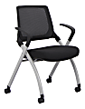 WorkPro® AnyPlace Mesh/Fabric Folding Nesting Chairs, Black, Pack Of 2 Chairs, BIFMA Compliant 1 thumbnail image