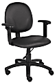 Boss Office Products Task Chair With Antimicrobial Protection, Adjustable Arms, Black