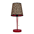 LimeLights Fun Prints Funky Table Lamp, 15"H, Leopard Shade/Pink Base