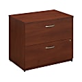 Bush Business Furniture Components 36"W Lateral 2-Drawer File Cabinet, Hansen Cherry/Hansen Cherry, Premium Installation