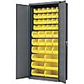 Akro-Mils AkroBin Cabinet - 36" x 18" x 78" - Flush Door(s) - 1000 lb Load Capacity - Heavy Duty, Back Panel, Durable, Key Lock, Welded - Gray, Yellow - Powder Coated - Steel, Metal, Steel 1 thumbnail image