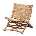 bali & pari Herrara Modern Bohemian Foldable Lounge Chair, 27-5/8”H x 26-7/16”W x 27-5/8”D, Natural Brown/Antique Rattan
