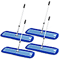 Gritt Commercial All-In-One Microfiber Dust Mop Sets With 72" Telescopic Handle, 48", Blue/Silver, Pack Of 4 Sets 1 thumbnail image