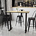 Flash Furniture Laminate Rectangular Table Top With Bar-Height Table Bases, 43-1/8"H x 30"W x 48"D, Natural/Black
