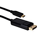 QVS 6ft USB-C / Thunderbolt 3 to DisplayPort UltraHD 4K/60Hz Video Converter Cable - 6 ft DisplayPort/Thunderbolt 3 Audio/Video/Data Transfer Cable for Smartphone, Projector, Chromebook, Monitor, MacBook, HDTV, Tablet, Audio/Video Device