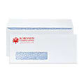 Custom #10, 1-Color Security Business Window Envelopes With Single Window, Peel & Seal, 4-1/8" x 9-1/2", White Wove, Box Of 500