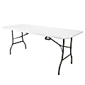 Elama Plastic Folding Table, 29-3/16”H x 26-9/16”W x 96-1/16”D, White 1 thumbnail image