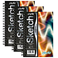 UCreate Fashion Poly Sketch Books, 6" x 9", Neon Squiggles, Pack Of 3 Books 1 thumbnail image