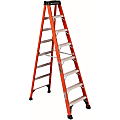 Louisville 8 ft Fiberglass Step Ladder - 7 Step - 375 lb Load Capacity - 50" x 3.5" x 21" x 96" - Orange