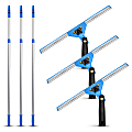 Gritt Commercial Swivel Window Squeegee And Telescopic Pole Window Washing Kit, 14" Squeegee/6' Pole, Multicolor, Pack Of 3 Kits 1 thumbnail image