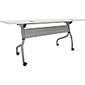 Lorell® Preference Series 72"W Flip-Top Training Table, White/Silver 1 thumbnail image