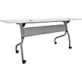 Lorell® Preference Series 72"W Flip-Top Training Table, White/Silver