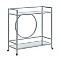 Sauder® International Lux® Rolling Glass And Metal Bar Cart, Silver 1 thumbnail image