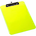 Sparco Plastic Clipboard With Flat Clip, 8 1/2" x 11", Neon Green 1 thumbnail image
