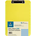 Sparco Plastic Clipboard With Flat Clip, 8 1/2" x 11", Neon Green