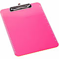 Sparco Plastic Clipboard With Flat Clip, 8 1/2" x 11", Neon Pink 1 thumbnail image