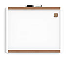 U Brands® PINIT Magnetic Dry-Erase Bulletin Board, Painted Steel, 20" x 16", White, Plastic Frame