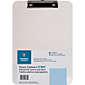 Sparco Plastic Clipboard With Flat Clip, 8 1/2" x 11", Clear