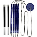 Nadex Coins NCS8-1180 4-Pack Secure Counter Ballpoint Pens (Blue) - Blue - 4 / Pack