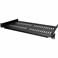 StarTech.com 1U Vented Server Rack Cabinet Shelf - Fixed 10in Deep Cantilever Rackmount Tray for 19" Data/AV/Network Enclosure w/Cage Nuts