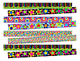 Barker Creek Double-Sided Border Set, 3" x 35", Just Groovy, 12 Strips Per Pack, Set Of 4 Packs