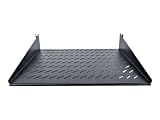 Intellinet 19" Cantilever Shelf, 2U, 2-Point Front Mount, 400mm Depth, Vented, Max 25kg, Black, Three Year Warranty - Rack shelf - black, RAL 9005 - 2U - 19"