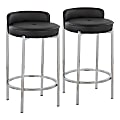 LumiSource Chloe Counter Stools, Chrome/Black, Set Of 2 Stools 1 thumbnail image