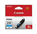 Canon® CLI-251XL Cyan High-Yield Ink Tank, CLI-251C XL