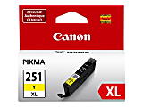 Canon® CLI-251XL Yellow High-Yield Ink Tank, CLI-251Y XL