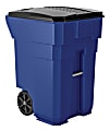 Suncast Commercial Wheeled Square HDPE Trash Can, 96 Gallons, 43-1/2"H x 30-1/4"W x 35"D, Blue 1 thumbnail image