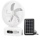 Quanteck 12" 3-Speed Solar Fan, 16-3/16"H x 12"W x 6-1/8"D, White 1 thumbnail image