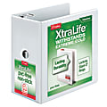 Cardinal® XtraLife™ ClearVue™ Nonstick Locking Slant 3-Ring Binder, 6" D-Rings, White