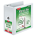 Cardinal® XtraLife™ ClearVue™ Nonstick Locking Slant 3-Ring Binder, 6" D-Rings, White 1 thumbnail image