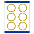Avery® Print-To-The-Edge Labels With Sure Feed® Technology, S00-DK0-PRWMP10, Round, 3", Matte White, Preprinted Gold Dots Edge Design, Pack Of 60 1 thumbnail image