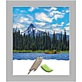 Amanti Art Wood Picture Frame, 24" x 28", Matted For 20" x 24", Brushed Sterling Silver
