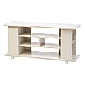 IRIS Large TV Stand With Wheels, 22-3/8"H x 46-7/8"W x 15-5/16"D, White 1 thumbnail image