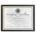 DAX Black & Gold Certificate Frames - Holds 8.50" x 11" Insert - 18 / Pack - Black 1 thumbnail image