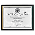 DAX Certificate Frame, 8-1/2" x 11", Black/Gold
