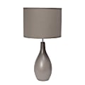 Simple Designs Oval Bowling Pin Table Lamp, 18-1/8"H, Gray Shade/Gray Base