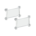 Azar Displays Window/Door Sign Holder Frame with Suction Cups 8.5''W x 5.5''H, Clear, Pack Of 2