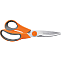 Fiskars All-purpose Kitchen Shears - 8" Overall Length - Stainless Steel Serrated Blade - Orange, Gray 1 thumbnail image