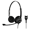 Sennheiser SC 260 Headset - Stereo - Wired - 180 Ohm - 150 Hz - 6.80 kHz - Over-the-head - Binaural - Semi-open - 3.28 ft Cable - Noise Cancelling Microphone - Black, Silver