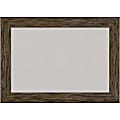Amanti Art Rectangular Non-Magnetic Cork Bulletin Board, Gray, 43” x 31”, Fencepost Brown Wood Frame